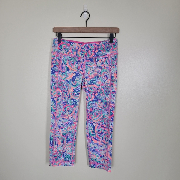 Lilly Pulitzer Weekender Cropped Pant Multi La Playa Legging Size Medium - Picture 2 of 6